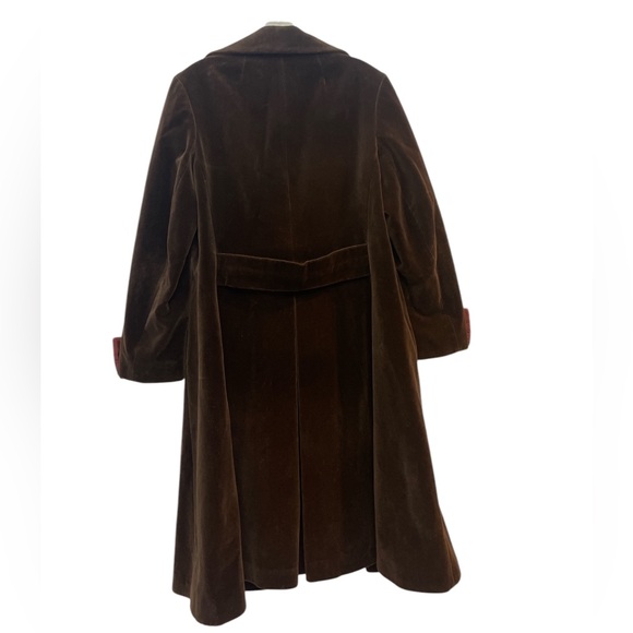 Surrey Canada Vintage Velvet Coat Trench Midi Brown Size Medium - Picture 2 of 16